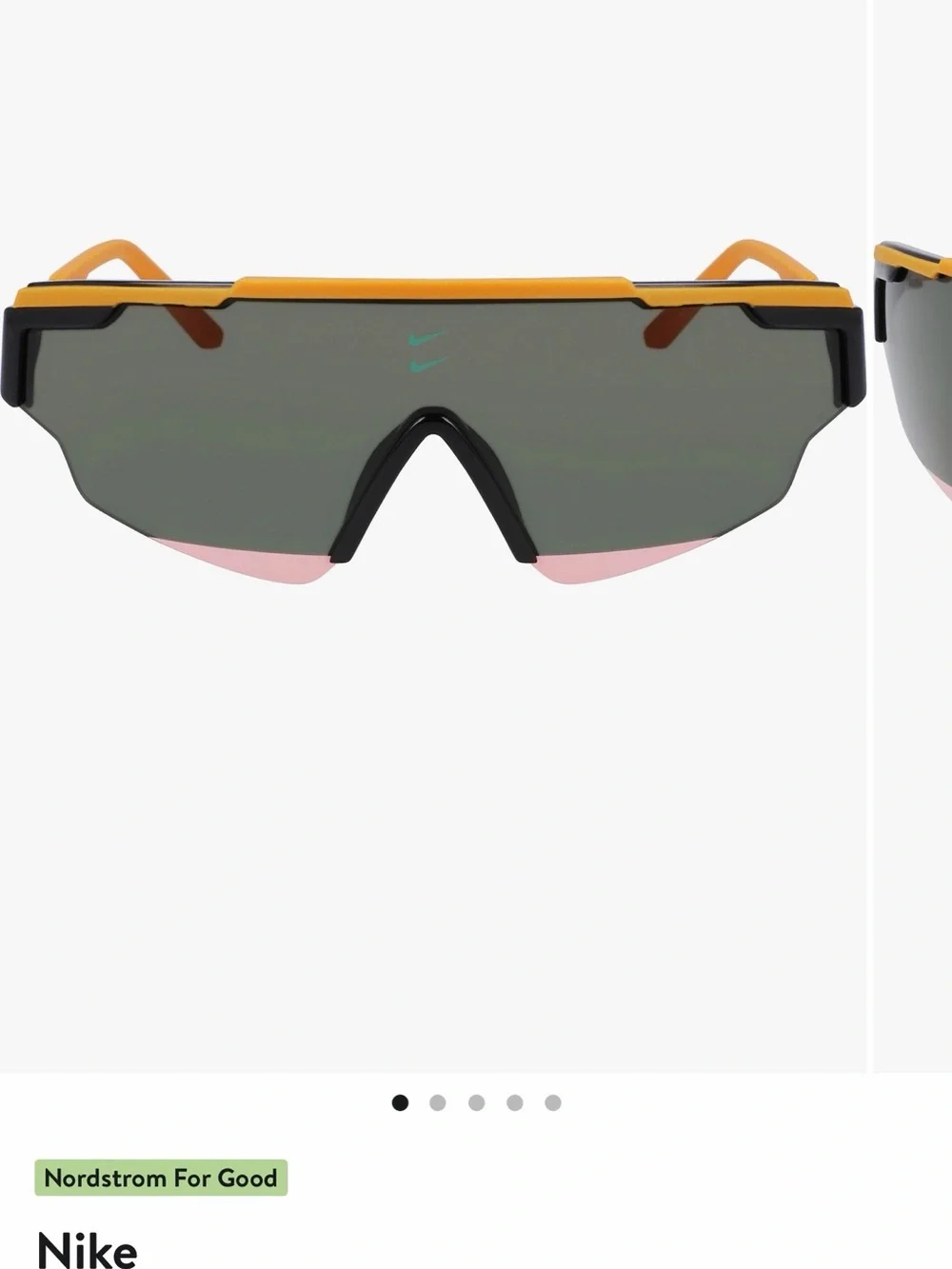Nike Marquee Edge 64mm Shield Sunglasses in Orange and Black